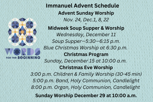 Advent Schedule